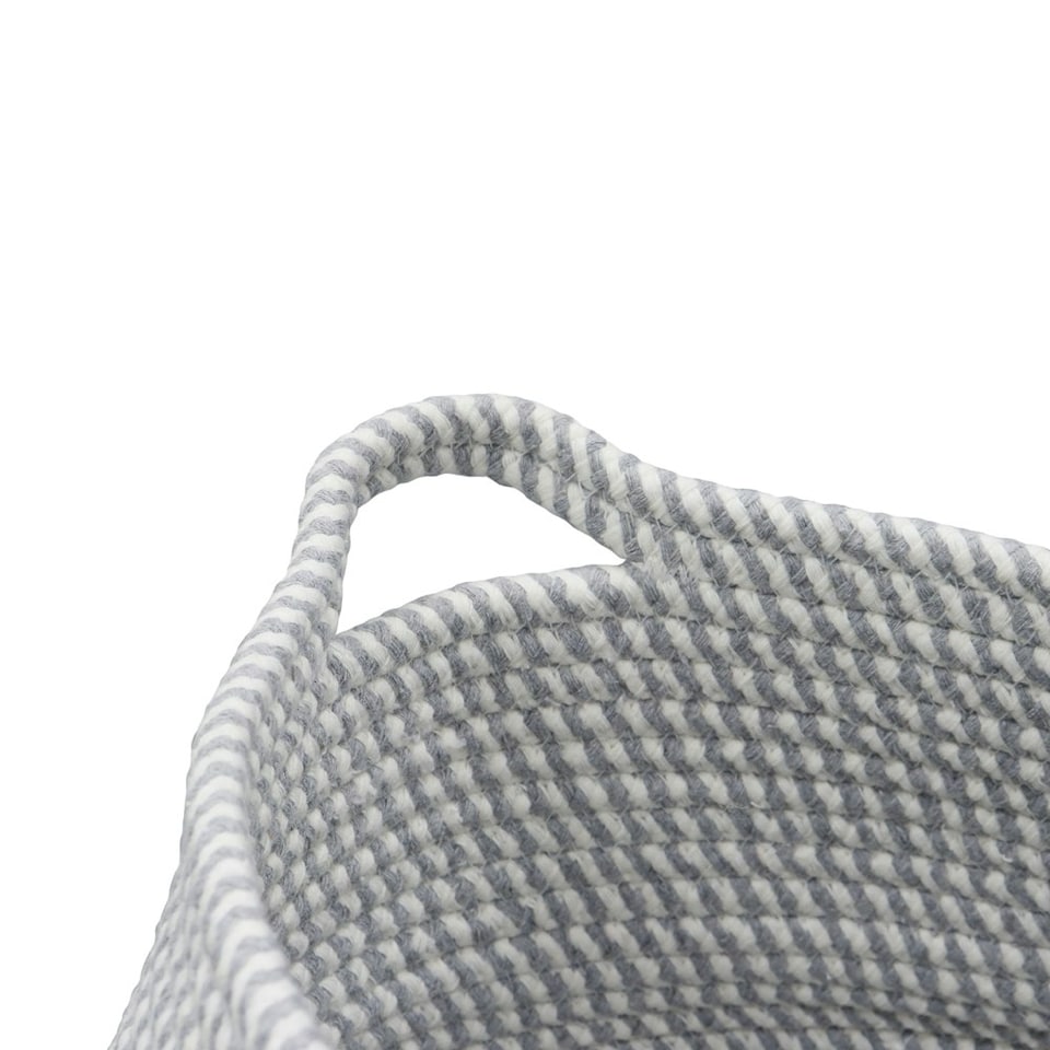 image 1 of JVL Edison Round Belly Cotton Rope Storage, Large, Grey Grey