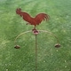 image 3 of Cockerel Wind Rocker Double Bare Metal/Ready to Rust - Steel - W54 x H148.5 cm