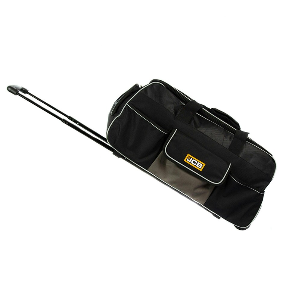 image 1 of JCB 26" 66cm Retractable Trolley Handled Tool Kit Bag, Water-Resistant & Durable, 90L Capacity | 21-18VKB Black