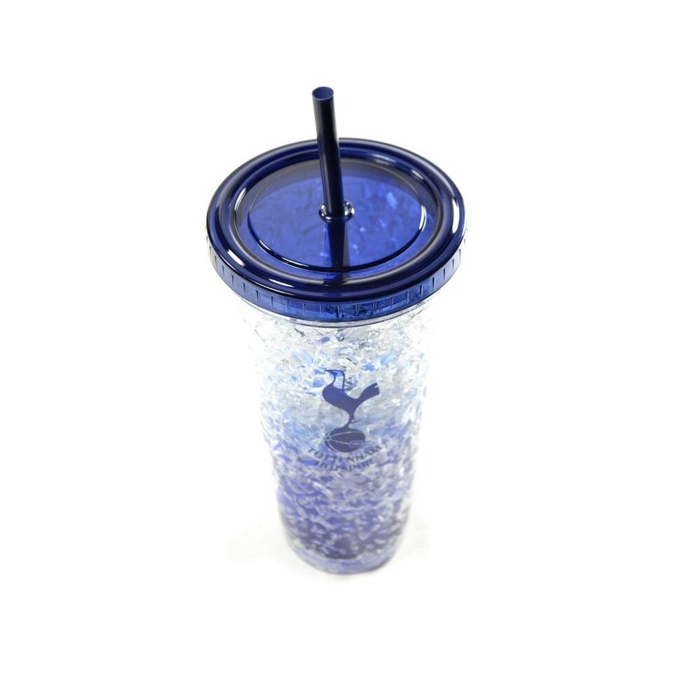 image 1 of Tottenham Hotspur FC Spurs Crest 600ml Freezer Cup With Straw - Navy - One Size