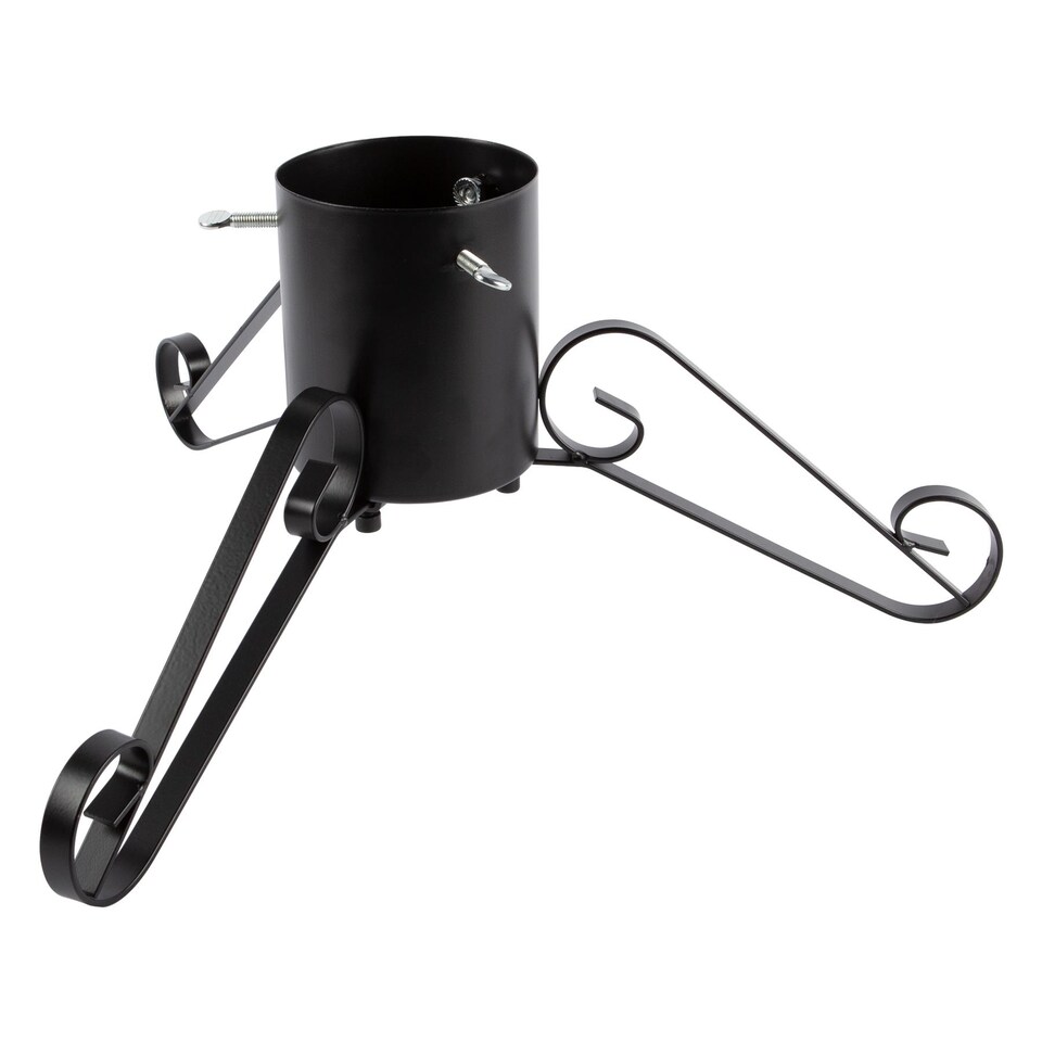 image 1 of Harbour Housewares Scroll Real Christmas Tree Stand - 3in - Black