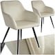 image 1 of Dining Chair Marilyn - with armrests, padded, velvet look, black steel legs - Set of 2 Cream | Cream/Black