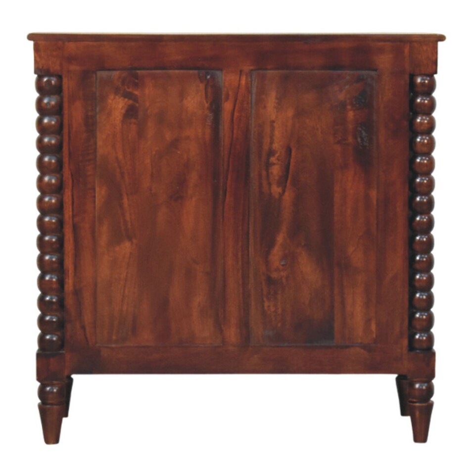 image 1 of Artisan Furniture Solid Wood Spindle Winewood Chest, Brown,3 Drawers