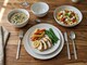 image 4 of Reactive Cream Glaze Dinner Set Plates Bowls 18pc Set
