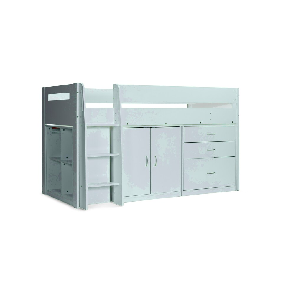 image 1 of Lacy White Storage Mid Sleeper And Noah Memory Foam Mattresses