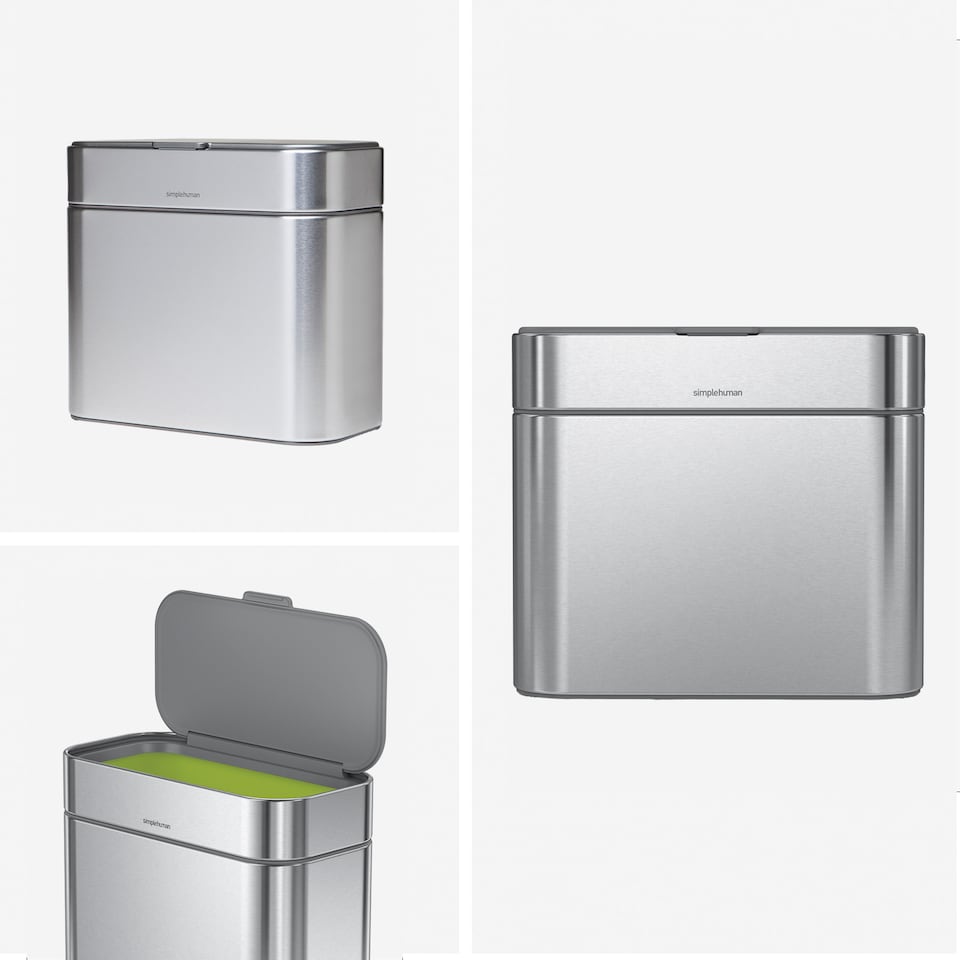 image 1 of Simplehuman 4L Compost Caddy and Food Waste Bin, Brushed Stainless Steel