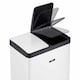 image 5 of Cooks Professional Dual Pedal Recycle Bin 60L with 2 x Compartments & Soft Close Lids | White