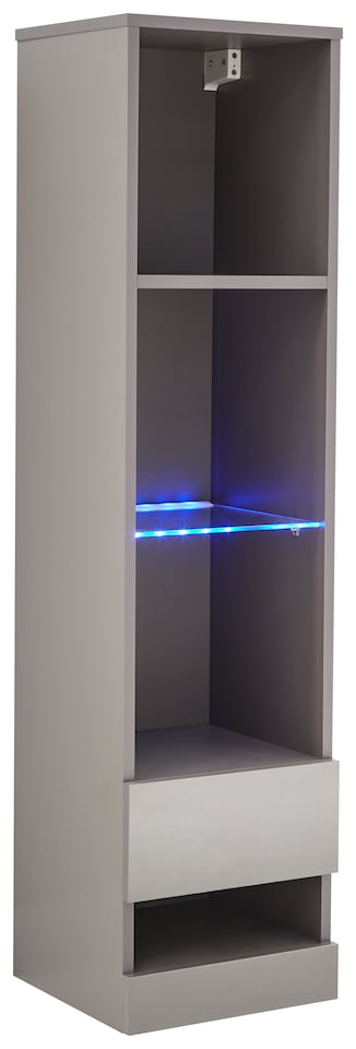 image 1 of Galicia Tall Shelf Unit with LED | Black | Black