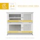 image 3 of PawHut Two-Tier Wooden Rabbit Hutch, with Wheels, Trough, Rain Cover, Tray