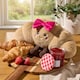 image 2 of OHS Sweetie Pie Filled Novelty Scatter Cushion Soft Fleece Toy Pillow | Brown | Chloé the Bow Croissant