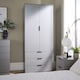 image 3 of Phoenix Wardrobe 2 Door 3 Drawers Bedroom Home Furniture Clothing Storage Shelf | Grey