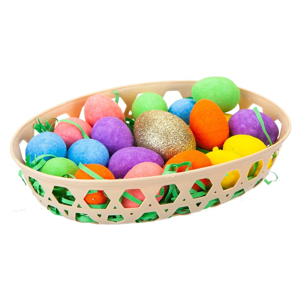 image 1 of PMS Easter Basket Golden Egg Hunt Set 4.5cm x 20.5cm Multicolour