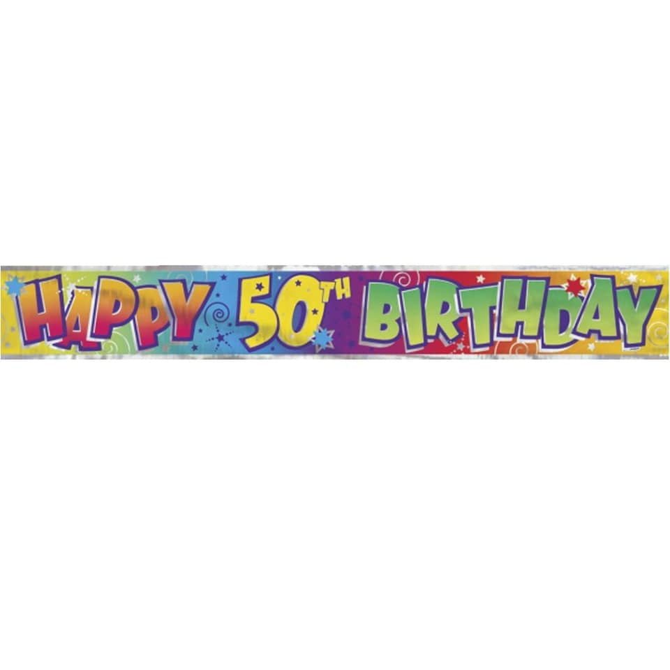Unique Party Happy 50th Birthday Banner - Multicoloured - One Size