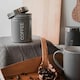 image 5 of Harbour Housewares Grey Round Metal Kitchen Sugar Canister Kitchen Caddy Kitchen Storage Containers Canisters