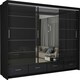 image 5 of Sleek High Gloss Sliding Wardrobe 255cm with Drawers | White/Black/Grey 3-Door Bedroom Storage White | White255cm