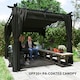 image 5 of Outsunny 3 x 3(m) Metal Pergola with Retractable Roof and Sidewalls, Grey