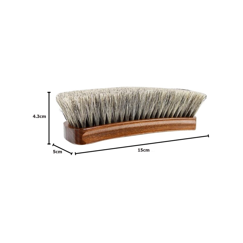 image 1 of BIRCH Horsehair Brush Medium - For Boot and Shoe Polish Application 15cm | Grey | Grey