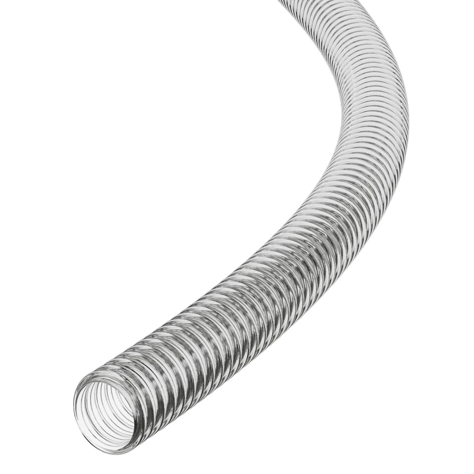 image 1 of Auto Silicone Hoses 19mm Clear PVC Corrugated Flexible Water Butt Hose 2m Reinforced Downpipe Connector Rainwater Harvesting Pump Pond