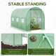 image 6 of Outsunny Polytunnel Walk-in Garden Greenhouse with Zip Door and Windows 3 x 2M