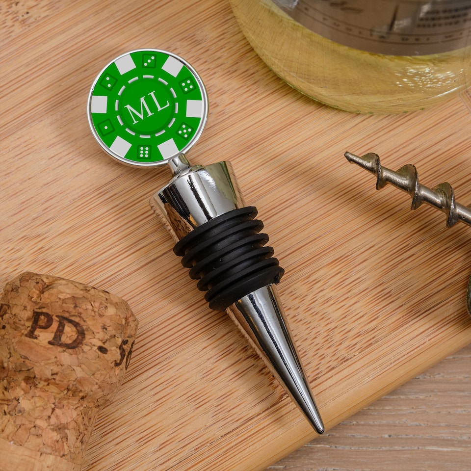 image 1 of Personalised Poker Chip Bottle Stopper Birthday Gift for Friend