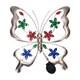 image 1 of ValueLights Solar Outdoor Multi Coloured Butterfly Wall Art Garden Fence Ornament Light