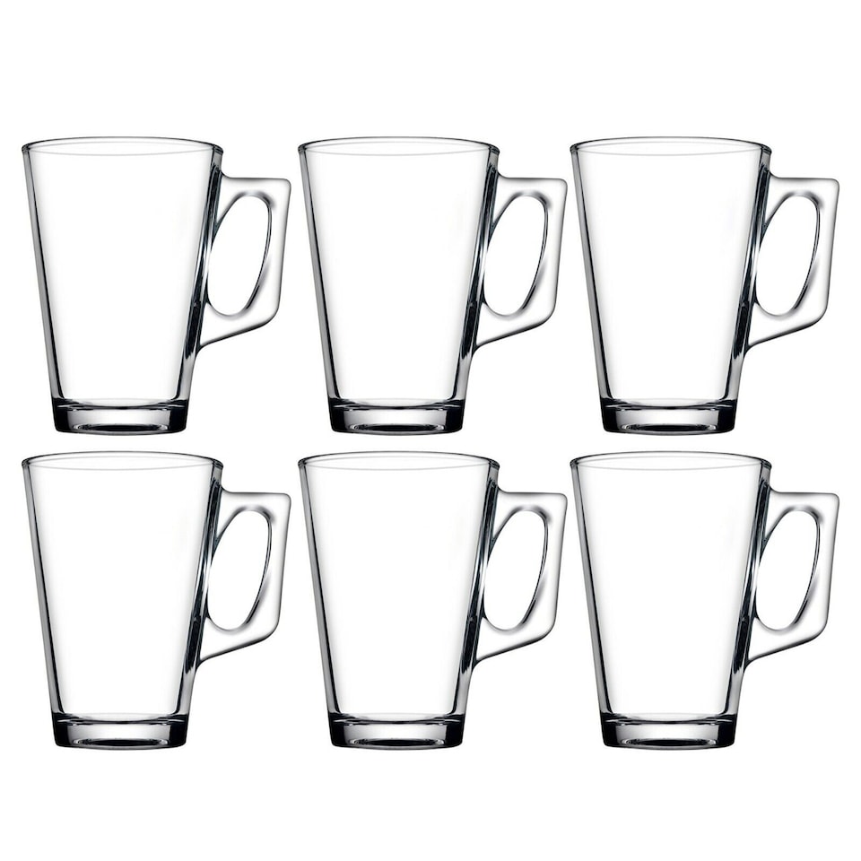 image 1 of Pasabahce Glass Coffee Mugs | Clear | 6