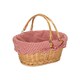 image 5 of Medium Swing Handle Shopping Basket with Lining Red | Red and White Check | M