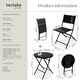 image 6 of Garden Table and Chairs - 2 person bistro set, foldable, weather-resistant | Black | black | 45,50 x 58 x 81 cm | 1