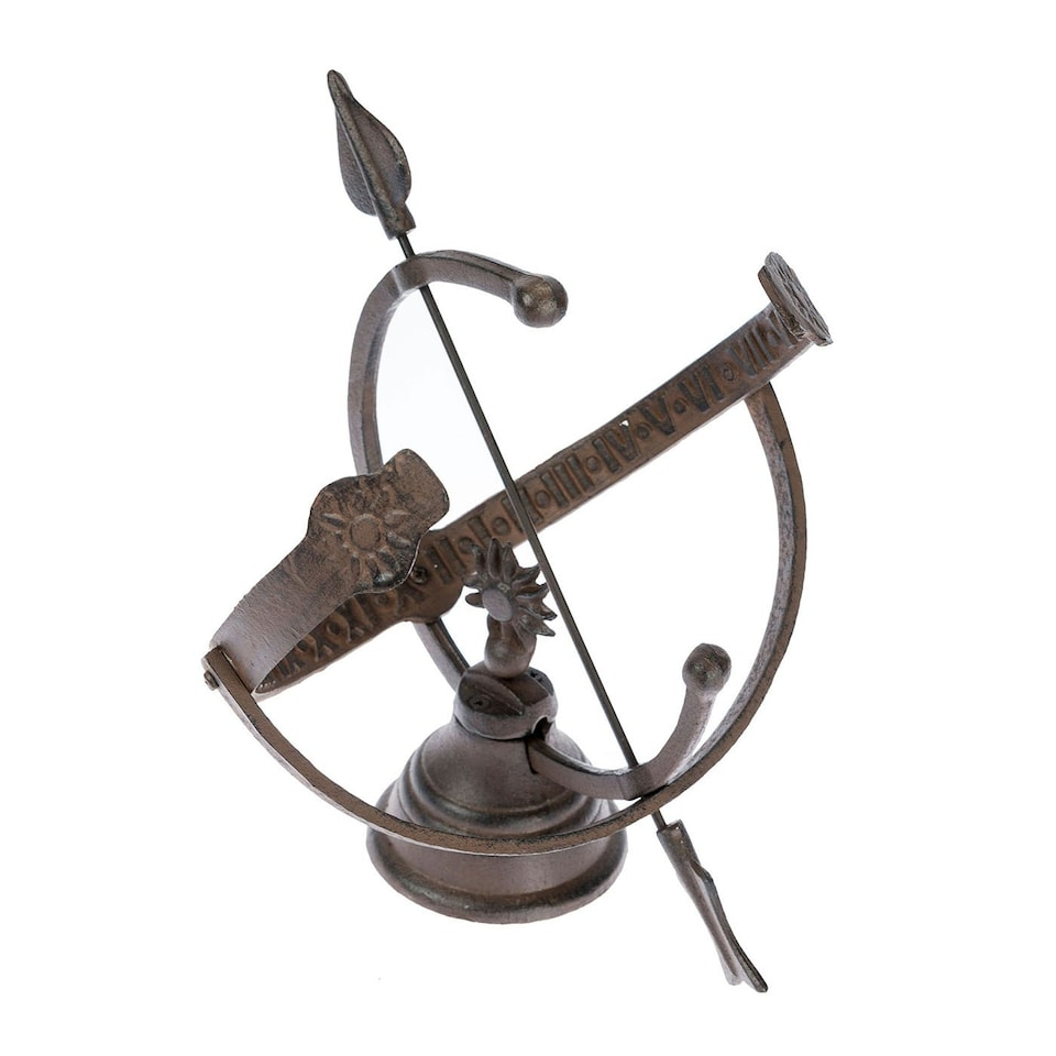 image 1 of Homescapes Brown Cast Iron Decorative Sun Dial Brown