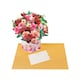 image 1 of Blushing Blooms Rose Bouquet 3D Pop Up Vase Greeting Card - Birthday Anniversary Mother's Valentine's Day