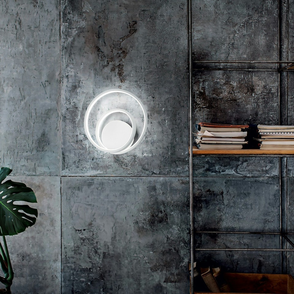 image 1 of OZ Dimmable Swirl Integrated LED Wall Lamp White, 3000K