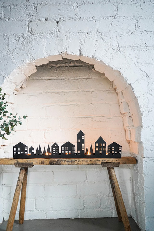image 1 of Advent Tealight Centrepiece - Mild Steel - L6 x W70 x H20 cm - Black | Black