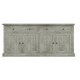 image 4 of Bowood Large Straight Sideboard 4 Door Solid Wood Limewash Green