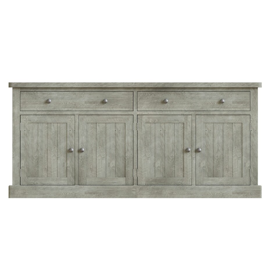 image 1 of Bowood Large Straight Sideboard 4 Door Solid Wood Limewash Green
