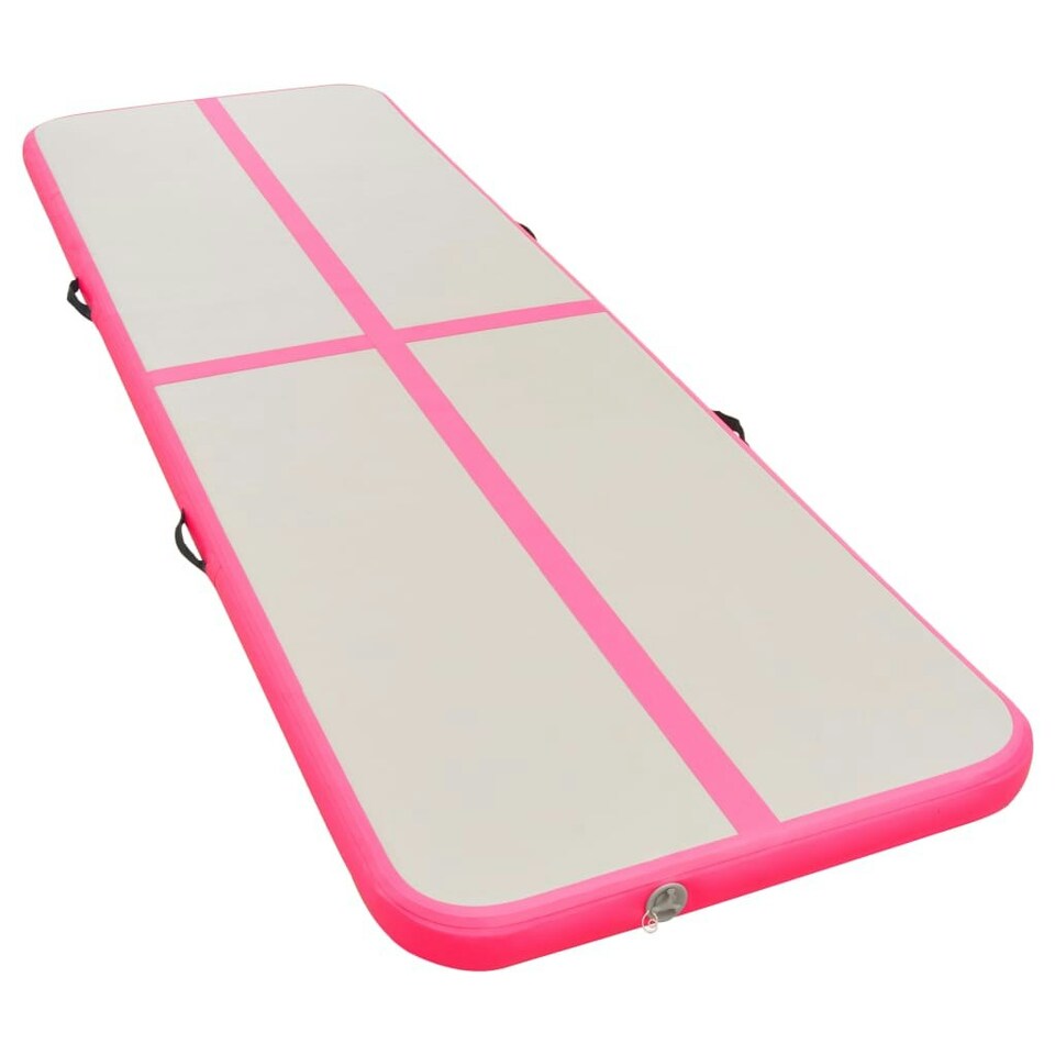 Inflatable Gymnastics Mat with Pump 600x100x10 cm PVC Pink Tesco Groceries