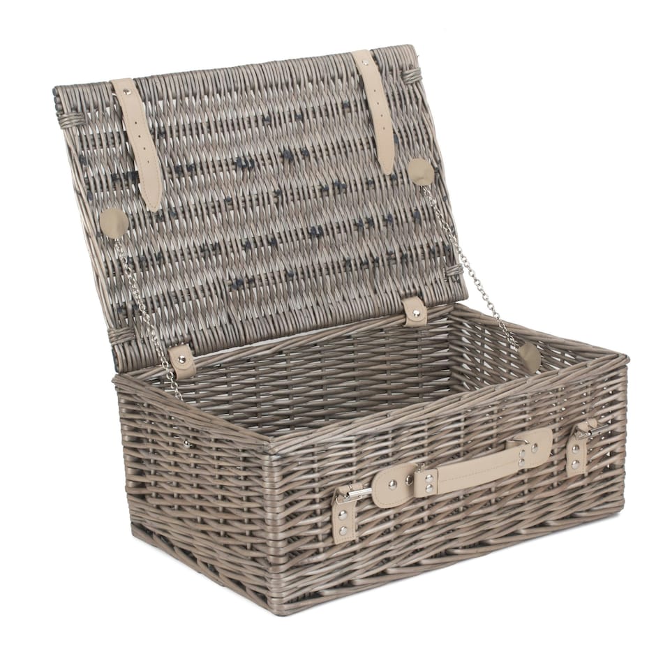 image 1 of Wicker 45cm Antique Wash Picnic Basket Brown | Brown | One Size