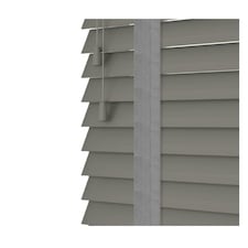 60cm Smooth Grey Faux Wood Venetian Blinds with Tapes (120cm Drop) Grey | Grey
