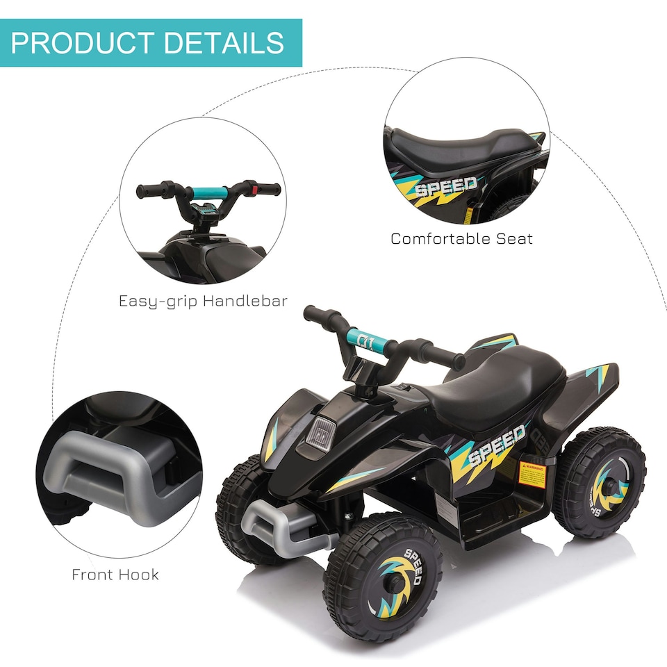 image 1 of HOMCOM 6V Kids Electric Ride on Car for 18-36 Months Toddlers Black