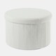 image 1 of OHS Boucle Extra Large Foldable Rounded Storage Box Footstool Space Saving Seat Ottoman White
