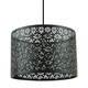 image 2 of Marrakech Designed Matte Black Metal Pendant Light Shade with Floral Decoration
