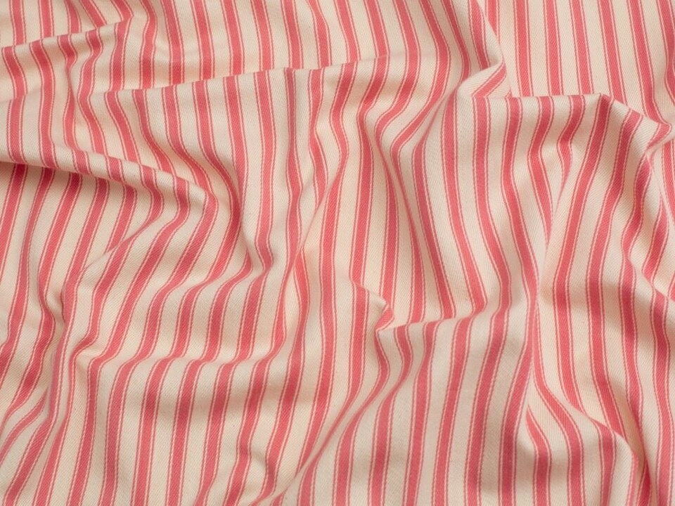 Minerva Core Range Cream Ticking Stripe Canvas Fabric for Bag Making, Dressmaking, Upholstery, 137cm / 53" Wide - per metre