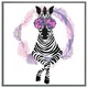 image 4 of Pink zebra (Picture Frame) Brown | Oak | S