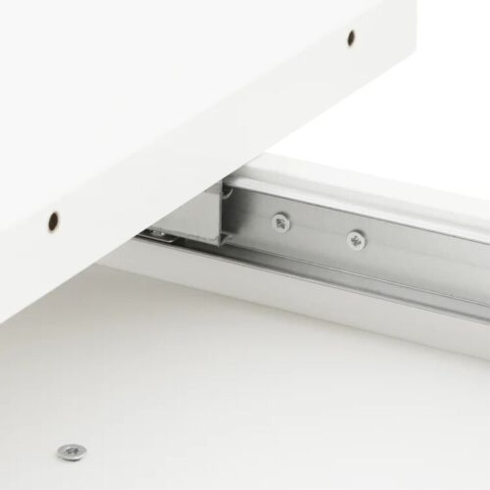 image 1 of Extendable Dining Table White High Gloss Kitchen Table 120-160cm V Leg Seats 6 8 MASY