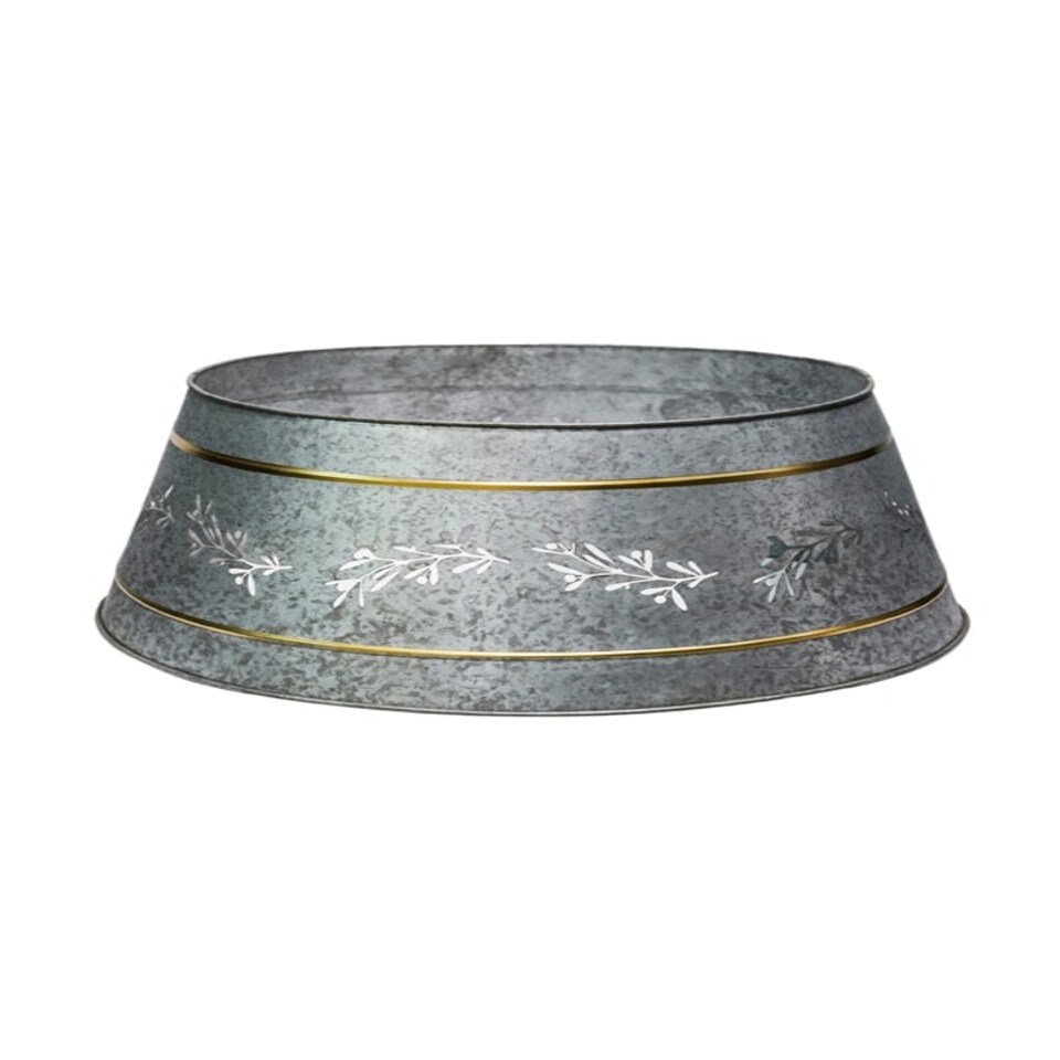 image 1 of Cut Out Mistletoe Tree Skirt - Iron - L25 x W67 x H67 cm - Galvanised
