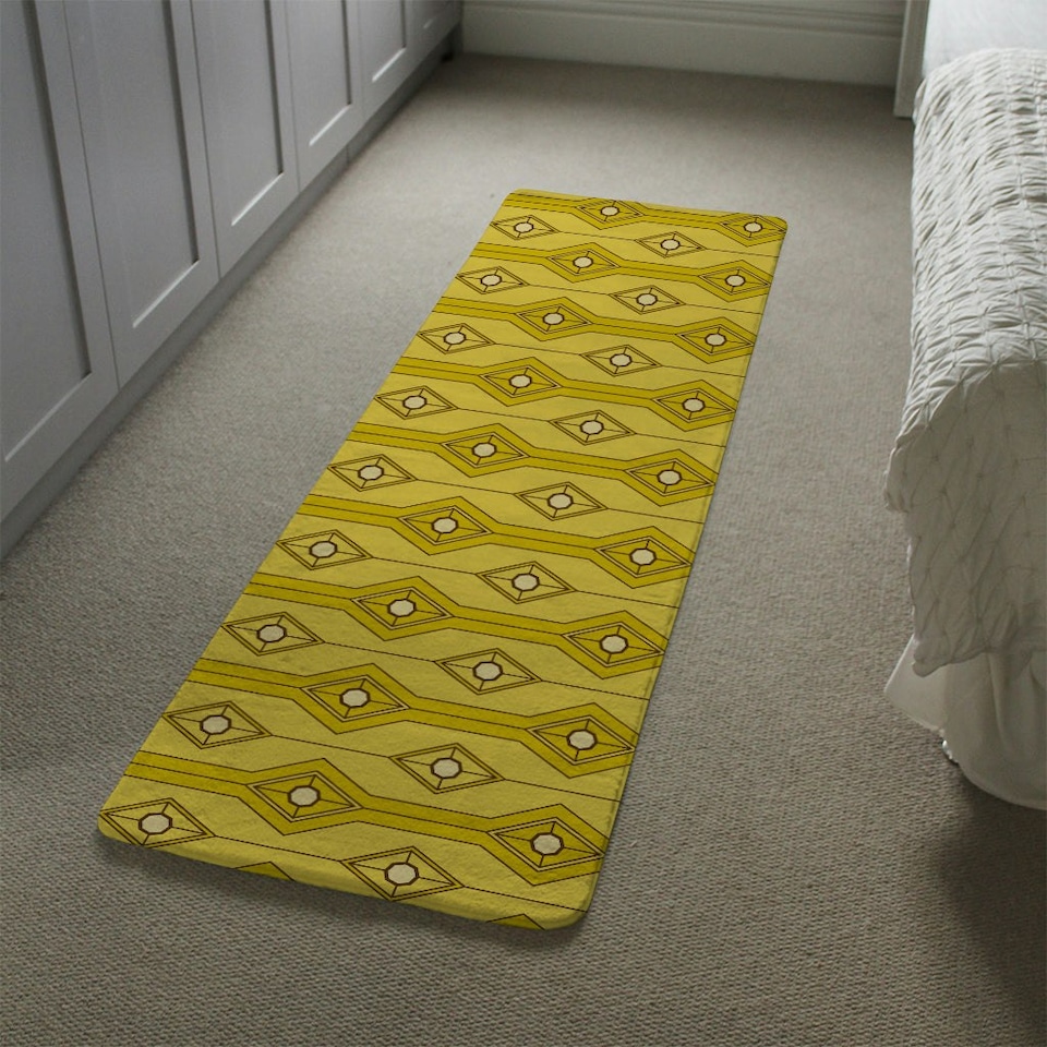 image 1 of Yellow Geometric (Runner Rug) Yellow