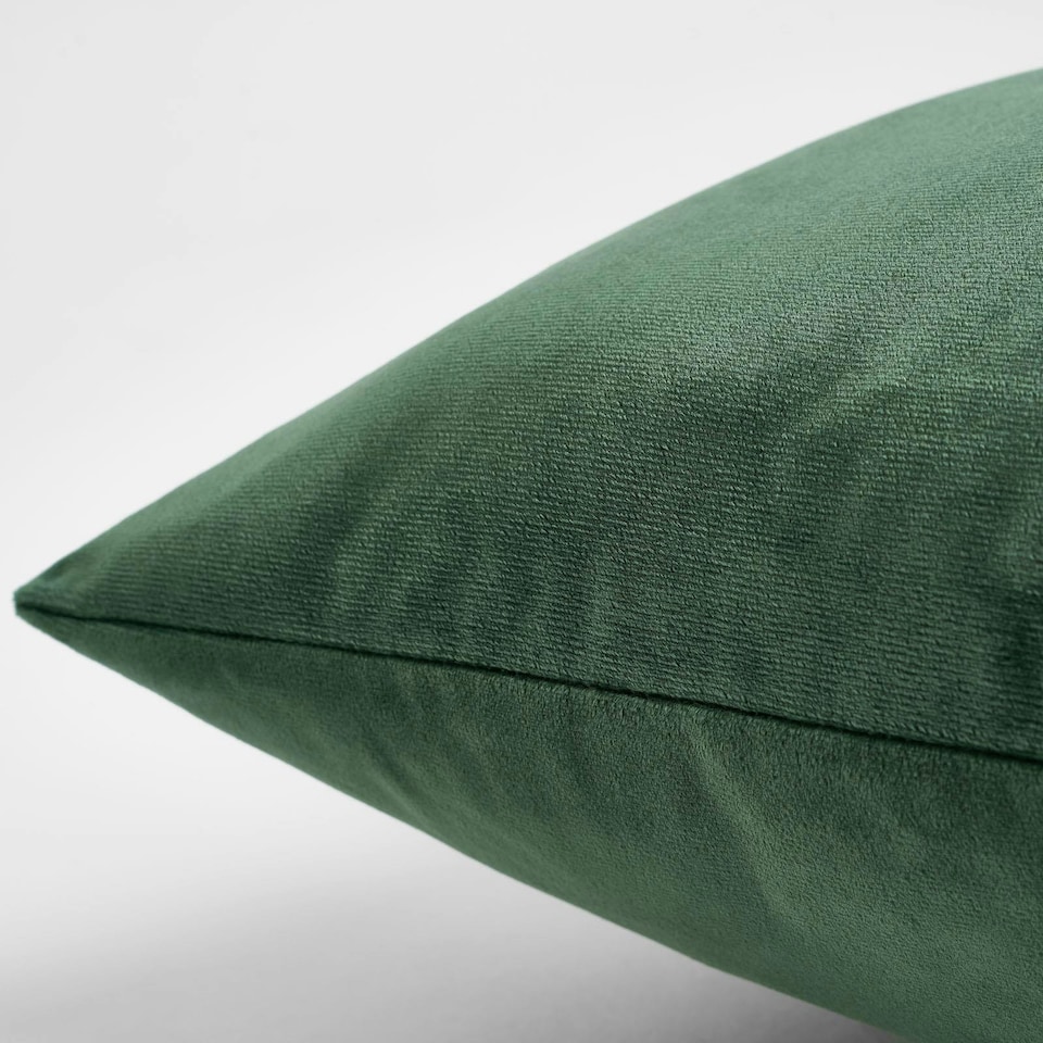 image 1 of OHS 2 x Soft Plain Matte Velvet Cushion Covers, 45x45cm - Forest Green