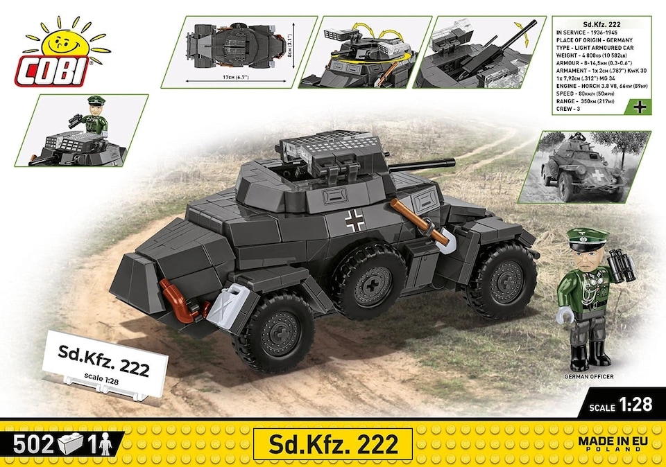 image 1 of Cobi 2657 - World War II - Sd.Kfz.222 502 pcs