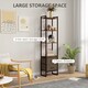 image 3 of HOMCOM Industrial Bookshelf, Slim Storage Shelf with 2 Fabric Drawers and 4-tier Shelving Unit, Narrow Display Rack for Living Room, Home Office, Rustic Brown