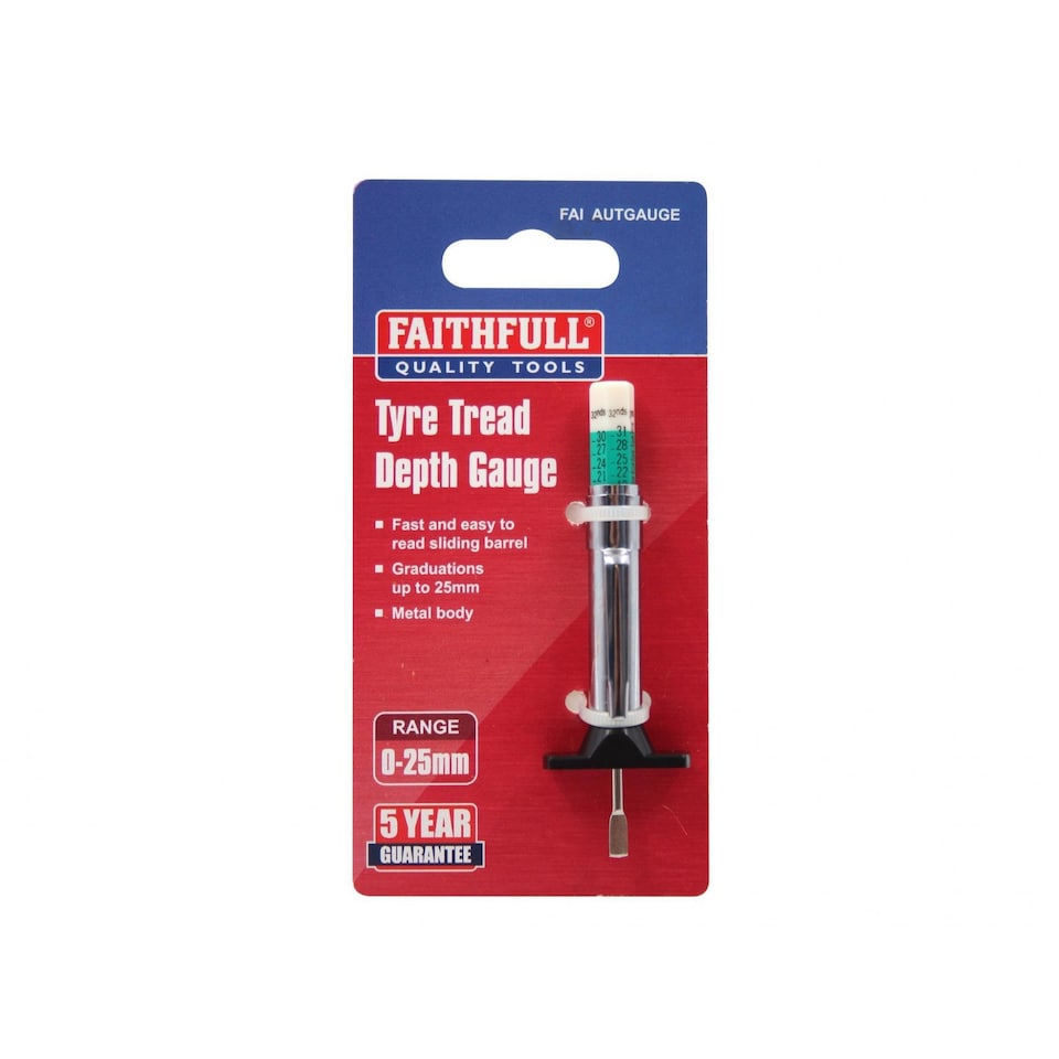 image 1 of Faithfull Tread Depth Gauge Manual | Multi | Multi Colour | One Size | 1