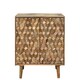 image 1 of Geometric Small Sideboard - Mango Wood - L45 x W93 x H77 cm - Mango Light Finish Brown